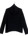 Lounge Knit - Tipped Hem Sweater - Black