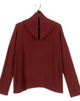 Lounge Knit - Tipped Hem Sweater - Burgundy