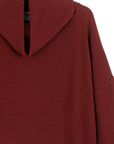 Lounge Knit - Tipped Hem Sweater - Burgundy