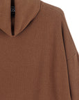 Lounge Knit - Tipped Hem Sweater - Camel