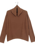 Lounge Knit - Tipped Hem Sweater - Camel