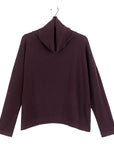 Lounge Knit - Tipped Hem Sweater - Eggplant