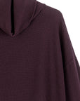 Lounge Knit - Tipped Hem Sweater - Eggplant