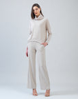 Lounge Knit - Tipped Hem Sweater - Natural