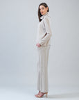 Lounge Knit - Tipped Hem Sweater - Natural