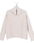 Lounge Knit - Tipped Hem Sweater - Natural