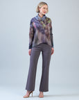 Cozy Knit - Tipped Hem Sweater - Watercolor Garden