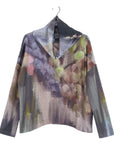 Cozy Knit - Tipped Hem Sweater - Watercolor Garden