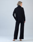 Lounge Knit - Tipped Hem Sweater - Black