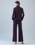 Lounge Knit - Tipped Hem Sweater - Eggplant