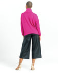 Twill Knit - Tipped Hem Sweater Top - Hot Pink - Final Sale! - Clara Sunwoo