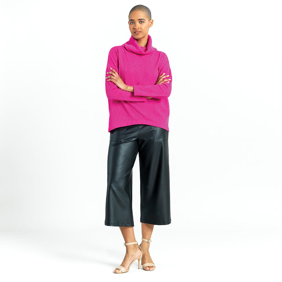 Twill Knit - Tipped Hem Sweater Top - Hot Pink - Limited Sizes!
