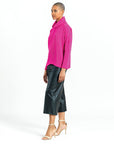 Twill Knit - Tipped Hem Sweater Top - Hot Pink - Final Sale! - Clara Sunwoo