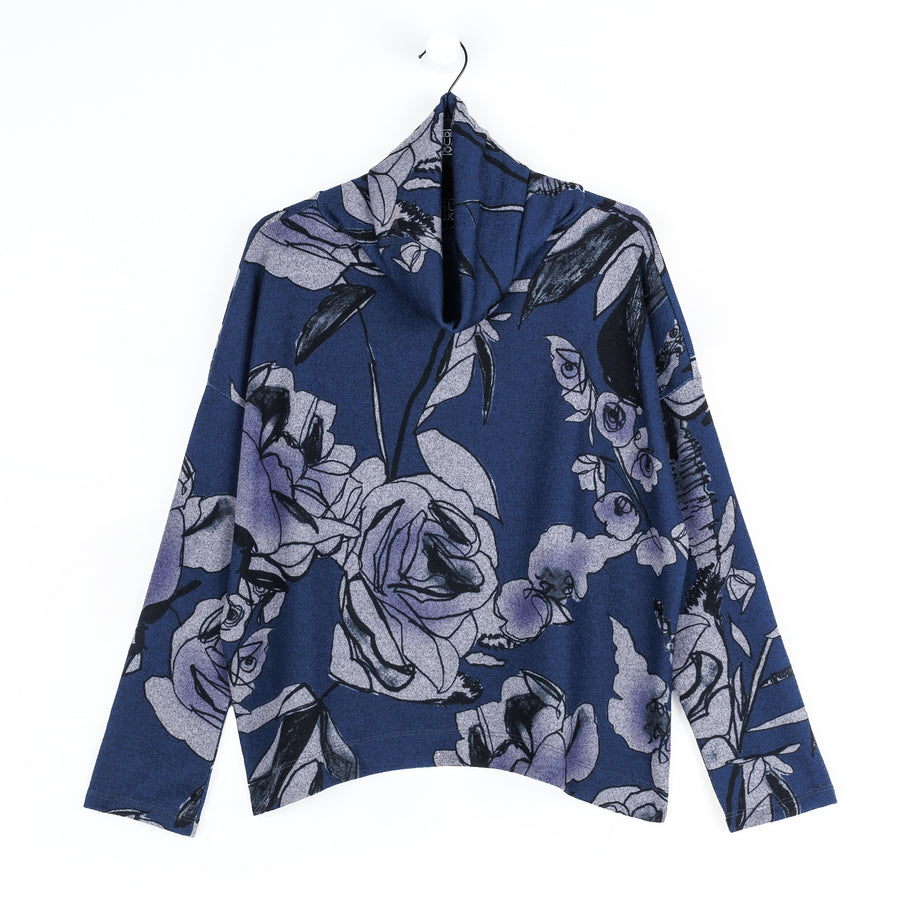Ultra Cozy - Tipped Hem Sweater Top - Rose Sketch