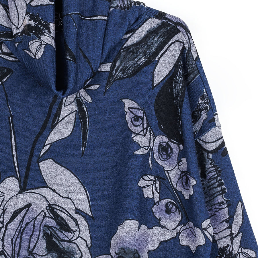 Ultra Cozy - Tipped Hem Sweater Top - Rose Sketch