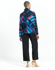Lightweight Cozy - Tipped Hem Sweater Top - Ribbon Stripe