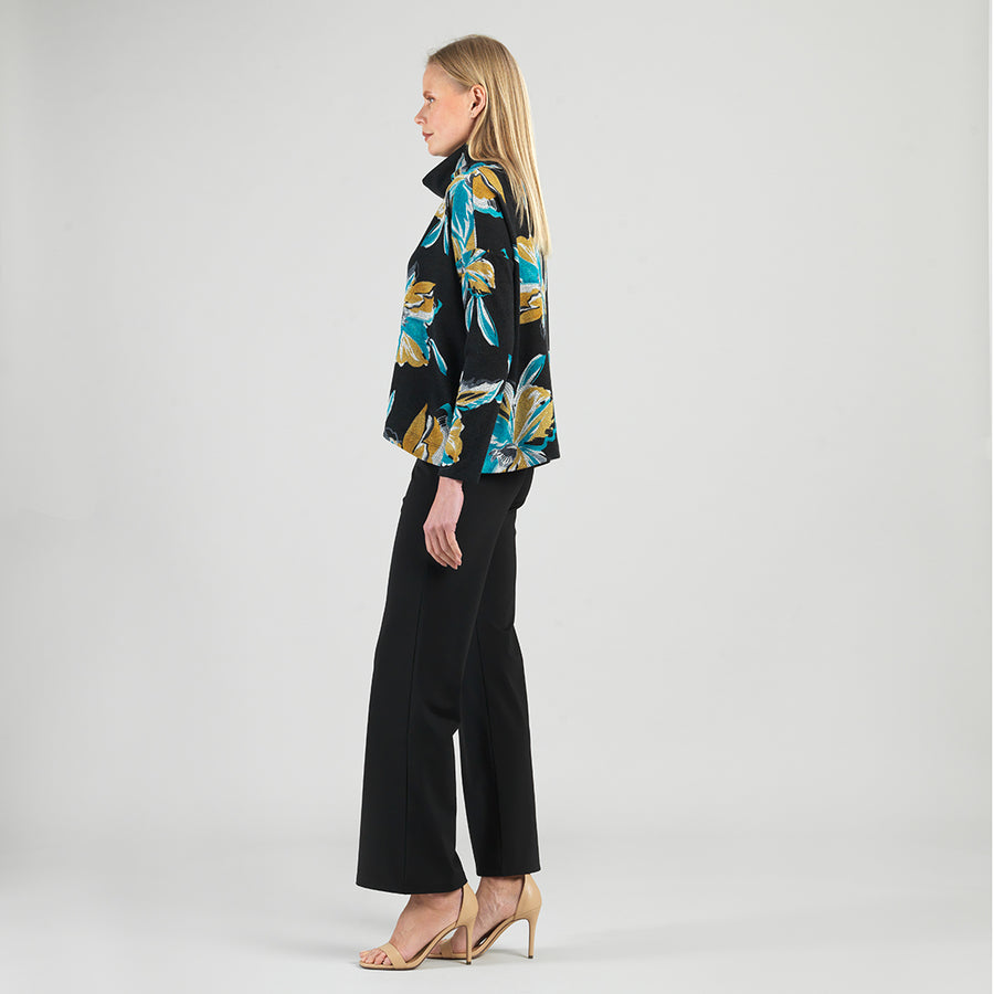 Cozy Knit - Textured Tipped Hem Sweater Top - Butterfly Orchid
