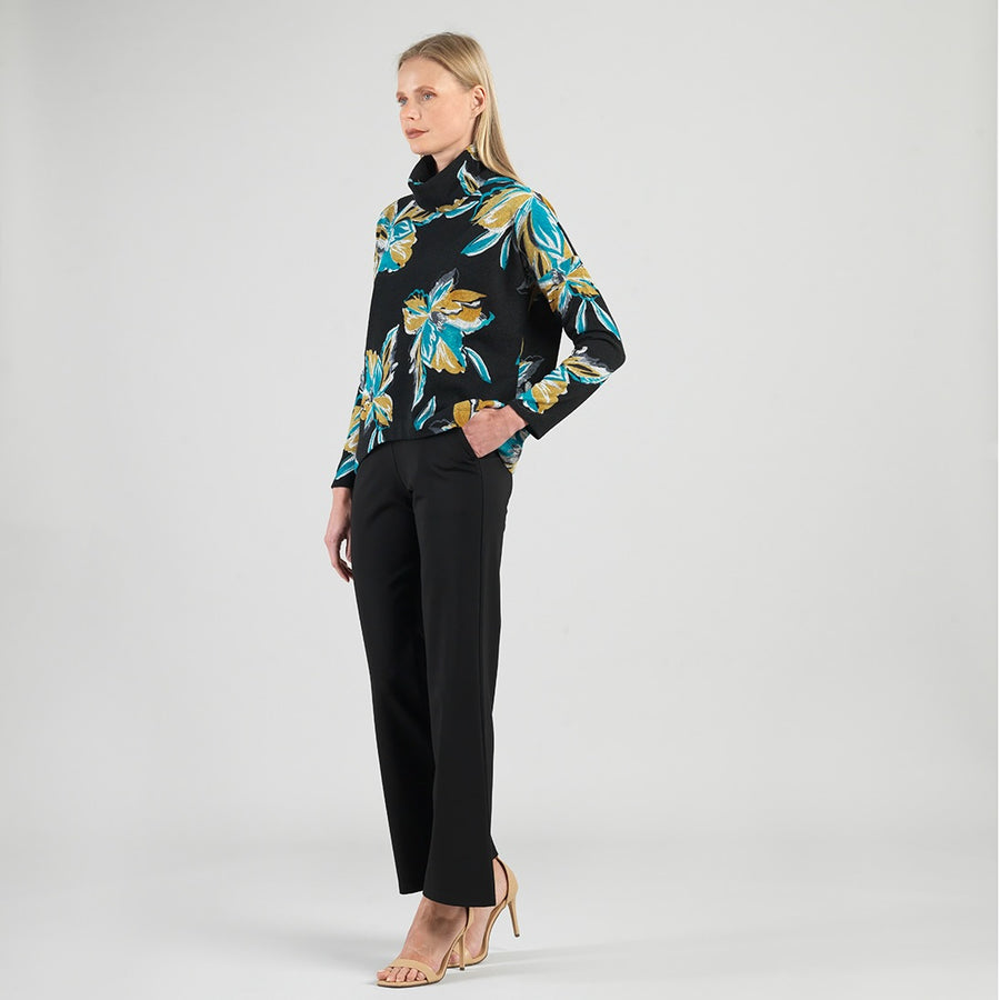 Cozy Knit - Textured Tipped Hem Sweater Top - Butterfly Orchid