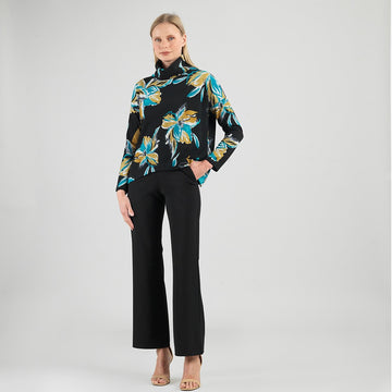 Cozy Knit - Textured Tipped Hem Sweater Top - Butterfly Orchid