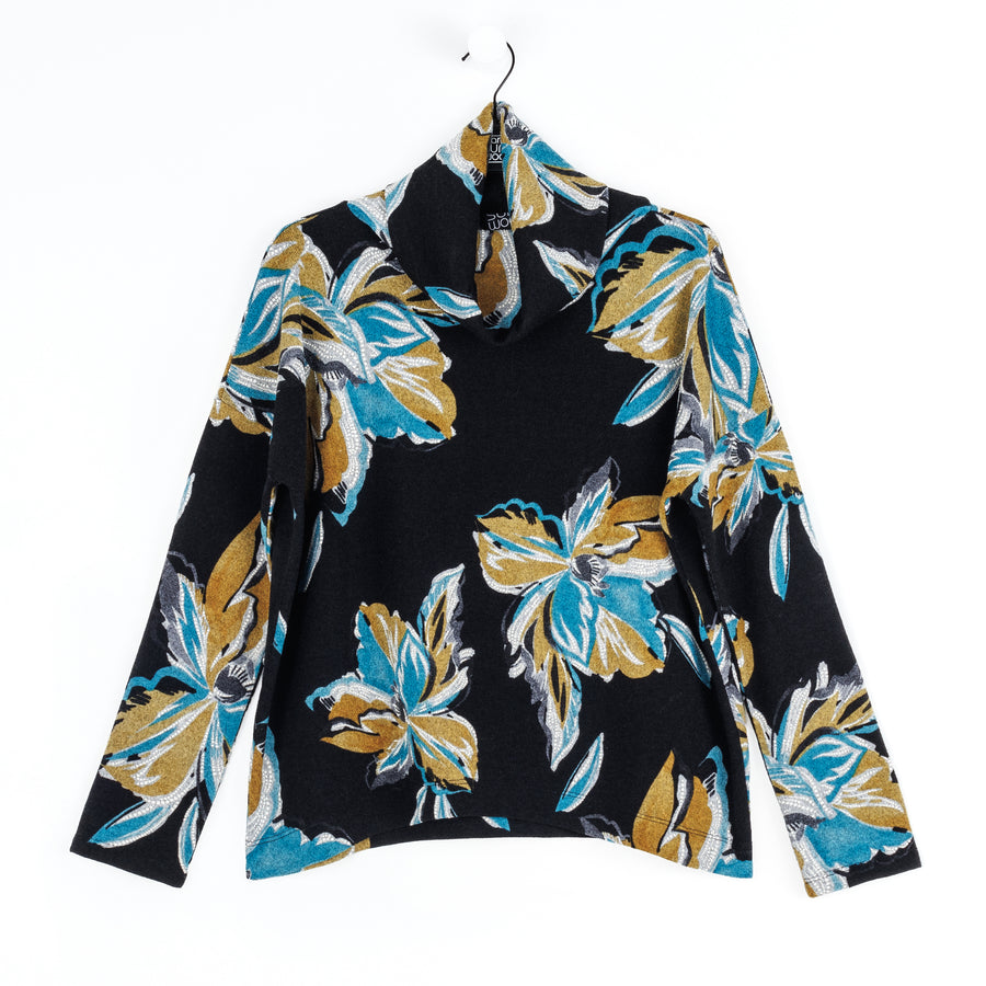 Cozy Knit - Textured Tipped Hem Sweater Top - Butterfly Orchid