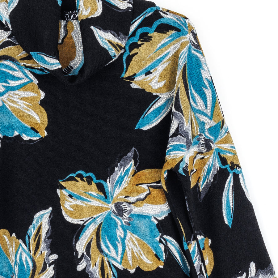 Cozy Knit - Textured Tipped Hem Sweater Top - Butterfly Orchid