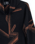 Lightweight Cozy - Tipped Hem Sweater Top - Linear Geo