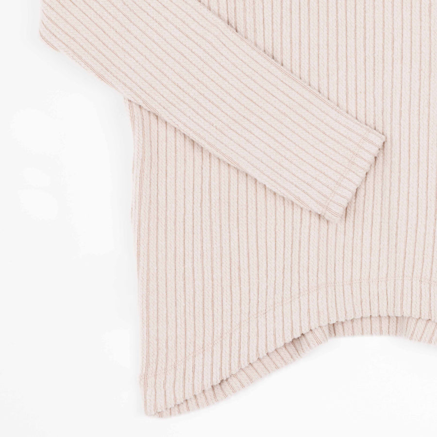 Chunky Ribbed - Tipped Hem Sweater Top - Sand