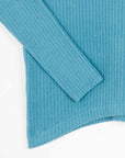 Chunky Ribbed - Tipped Hem Sweater Top - Teal