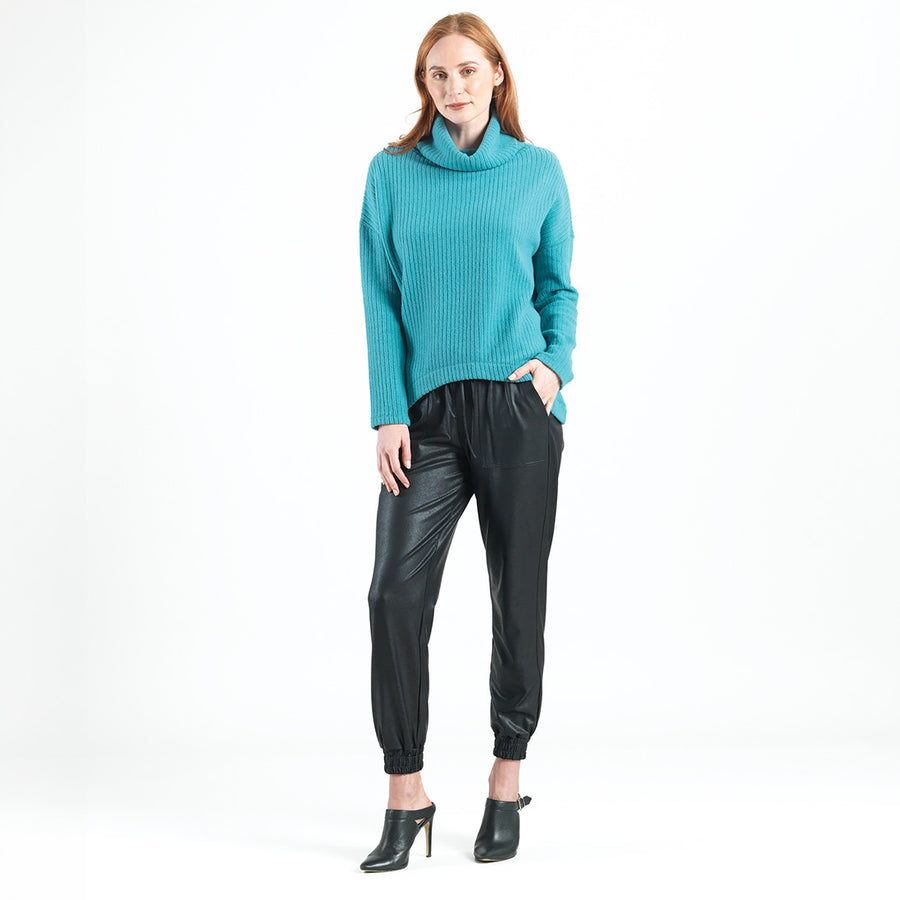 Chunky Ribbed - Tipped Hem Sweater Top - Teal - Final Sale!