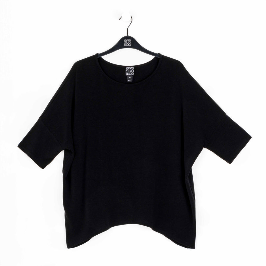 Ultra Cozy - Side Tipped Sweater Top - Black