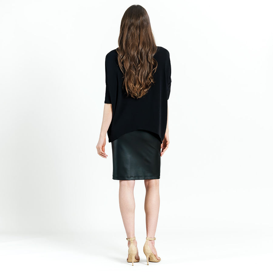 Ultra Cozy - Side Tipped Sweater Top - Black