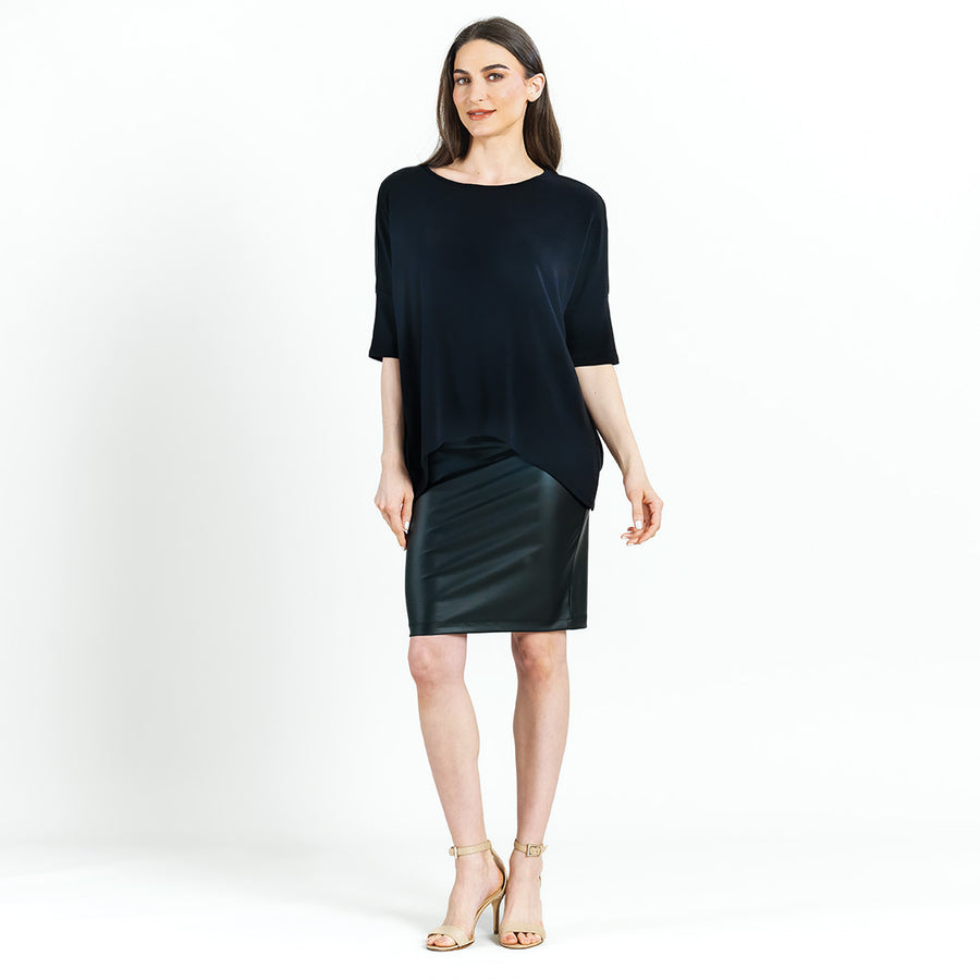 Ultra Cozy - Side Tipped Sweater Top - Black