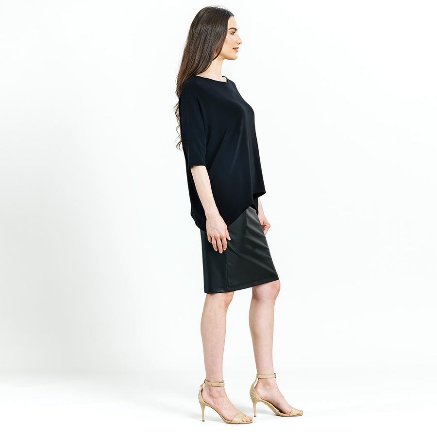 Ultra Cozy - Side Tipped Sweater Top - Black