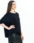 Ultra Cozy - Side Tipped Sweater Top - Black - Final Sale!