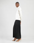 Soft Ribbed - Cowl Turtleneck Sweater Top - Oatmeal