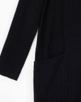 Chunky Ribbed - Tunic Pocket Sweater Dress - Black - Final Sale!
