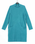 Chunky Ribbed - Tunic Pocket Sweater Dress - Teal - Final Sale!