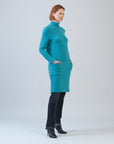 Chunky Ribbed - Tunic Pocket Sweater Dress - Teal - Final Sale!