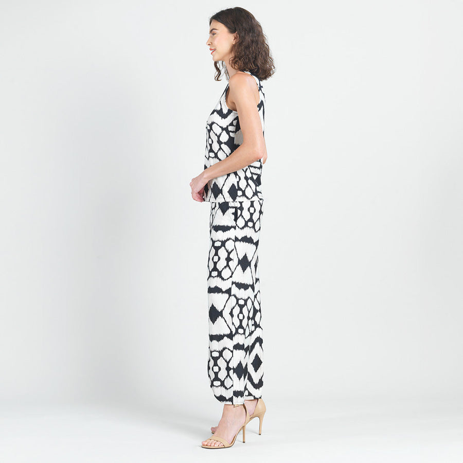 Crinkle Pleat Knit - Modern Jewel Neck Tank - Aztec - Final Sale!