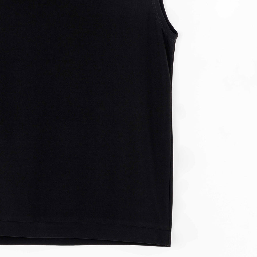 Mock Neck Box Tank - Black