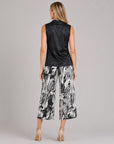 Crushed Silk - Sleeveless Draped Cowl Neck Top - Black - Final Sale
