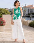 U-Neck Curved Hi-Low Tank - Floral Branch - Final Sale!