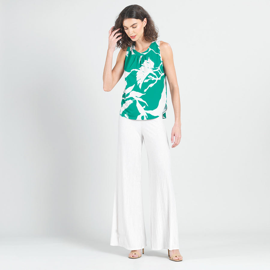 U-Neck Curved Hi-Low Tank - Floral Branch