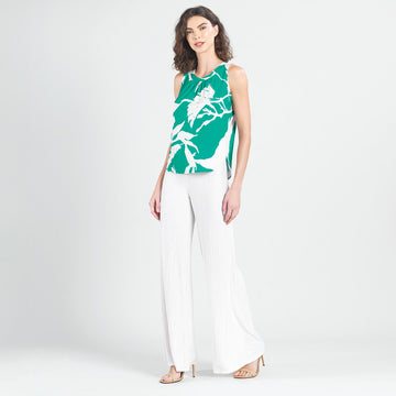 U-Neck Curved Hi-Low Tank - Floral Branch