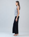 Shimmer Dots - Cowl Neck Draped Tank - Silver