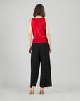 Glimmer Speck - Cowl Neck Draped Tank - Red