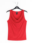 Glimmer Speck - Cowl Neck Draped Tank - Red