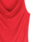 Glimmer Speck - Cowl Neck Draped Tank - Red