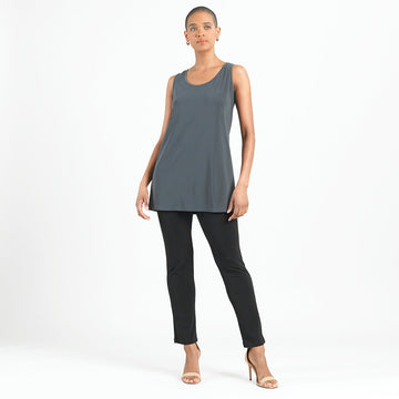 Signature Tunic-Length Tank - Charcoal - Limited Sizes!