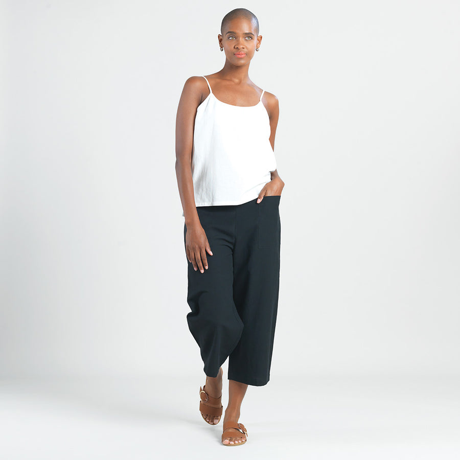 Linen Knit - Side Vent Spaghetti Strap Tank - Ivory - Final Sale!